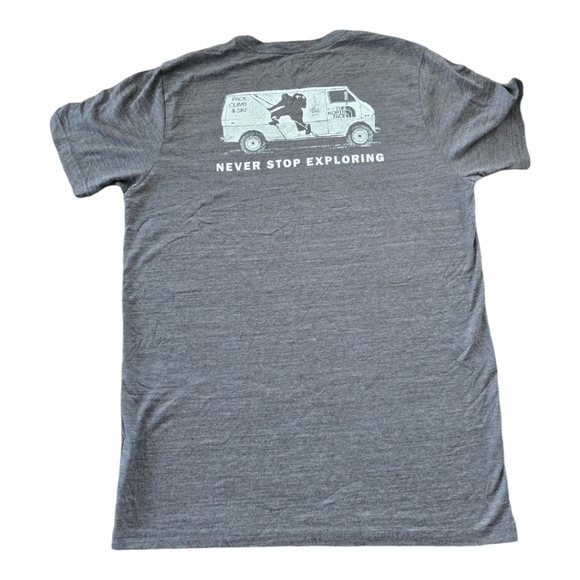 The North Face Classic Tee Shirt Men Sz L Gray Logo Short Sleeve Athleisure - Picture 2 of 13